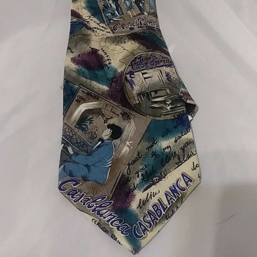 Mens Vintage AMC Casablanca Silk Tie 1993